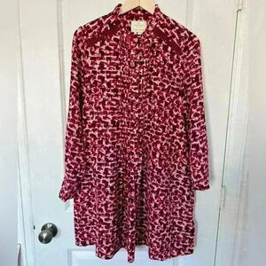 Kate Spade Red Floral Sheath Dress Medium